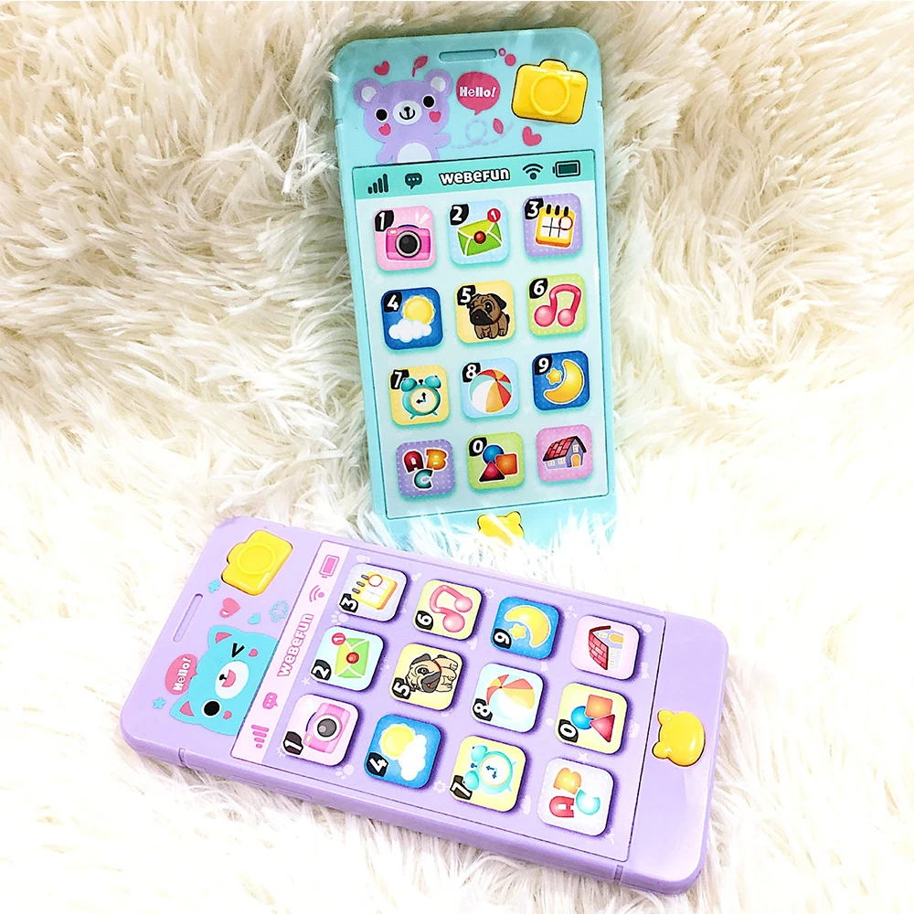 

Vocal Toys cartoon phone toy Baby simulation touch screen music mobile phone music kid educational Electronic story phone toy