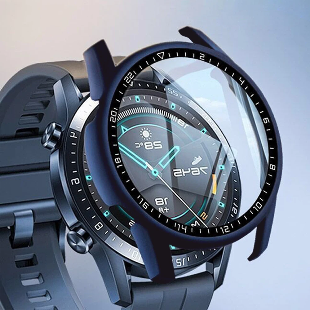 Чехол для экрана Huawei Watch GT 2 46 мм/2 Pro/2e полное покрытие бампер закаленное стекло Honor