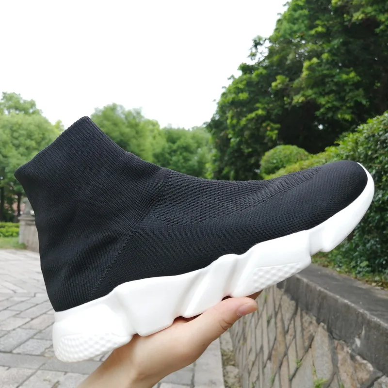 Black Flyknit носки кроссовки мужские кроссовки для бега zapatillas hombre Deportiva Мужская обувь спортивная обувь кроссовки Balencia удобные унисекс - Цвет: Black