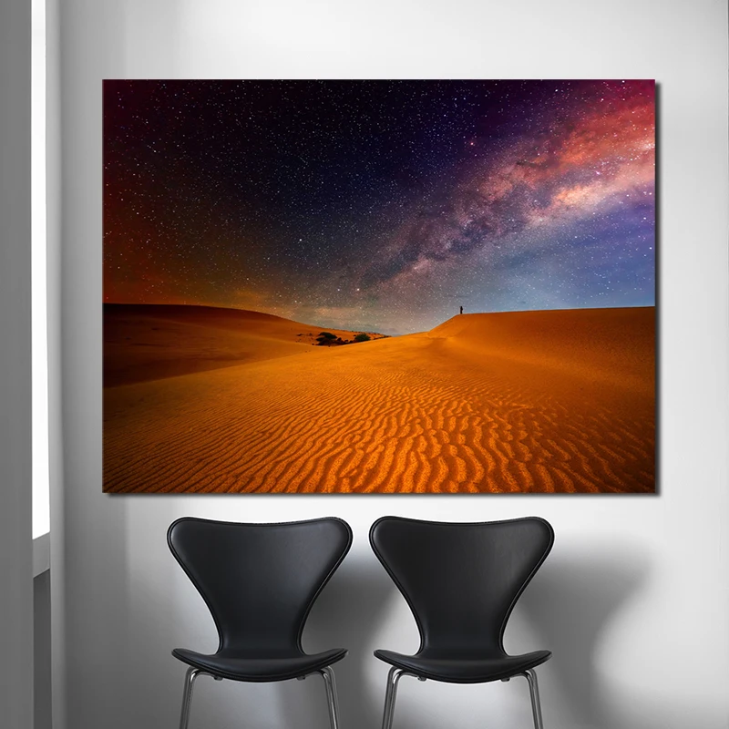 

Sahara Desert Morocco Night Scenery Art Canvas Poster Painting Wall Picture Print Modern Sofa Home Bedroom Decoration Framework