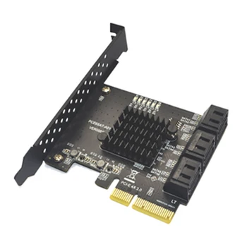

SATA PCI E Adapter 6 Ports SATA 3.0 to PCI Express X4 Expansion Card SATA3.0 PCIe PCI-E SATA Controller