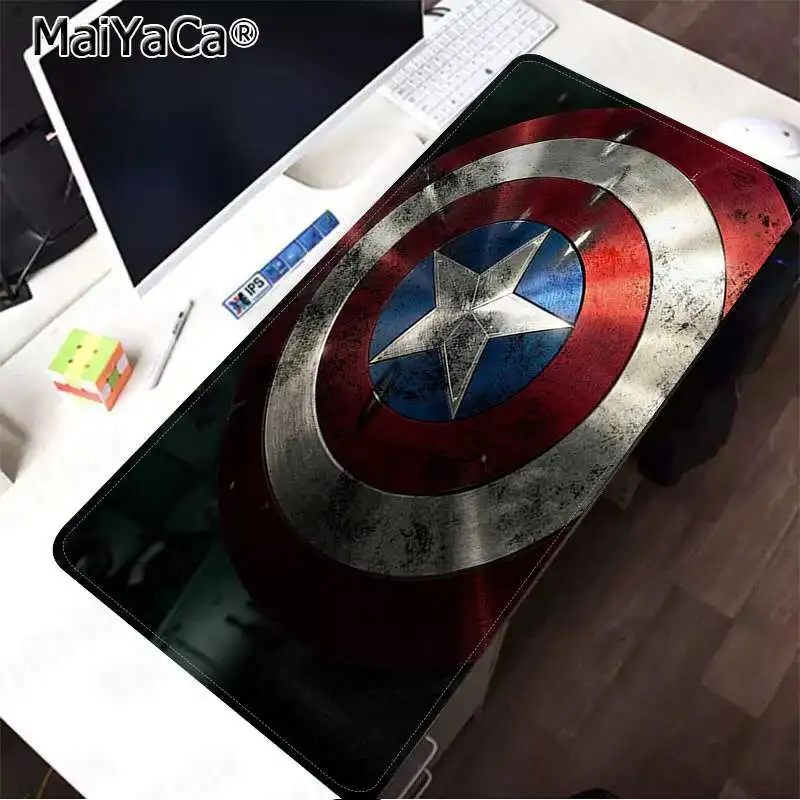 Lock Edge 40X90cm MaiYaCa собственные коврики Marvel Капитан Америка Капитан уникальный настольный коврик игровой коврик для мыши большой коврик для мыши клавиатуры коврик - Цвет: Lock Edge 40X90cm