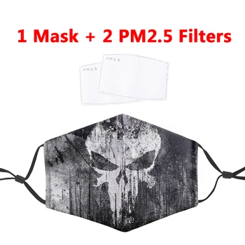 

PM2.5 Filter Mouth-Muffle Mask Skull Punisher Printing Anti Dust Face Masks Bacteria Proof Flu Mask Reusable Protective Masks