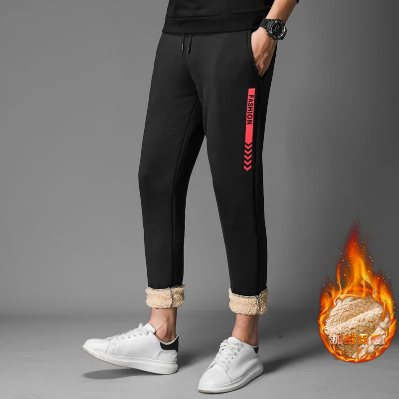 

High Quality-Winter Fashion Berber Fleece Men's Trousers Brushed And Thick Warm Sweatpants Gymnastic Pants