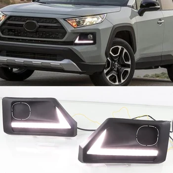 

Car Flashing 1 Pair LED DRL Day Light Daytime Running Light Fog Lamp with Dynamic Signal for Toyota RAV4 Adventure 2019 2020