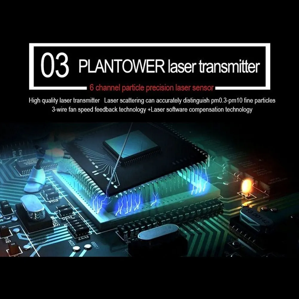  Portable Air Tester For Car PM1.0 PM2.5 PM10 CO2 Formaldehyde Gas Monitor Prevent Toxic Harmful Gas