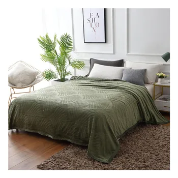 

Solid-Color Embossed Flannel Blanket Air-Conditioned Nap Blanket Winter Bed Sheet