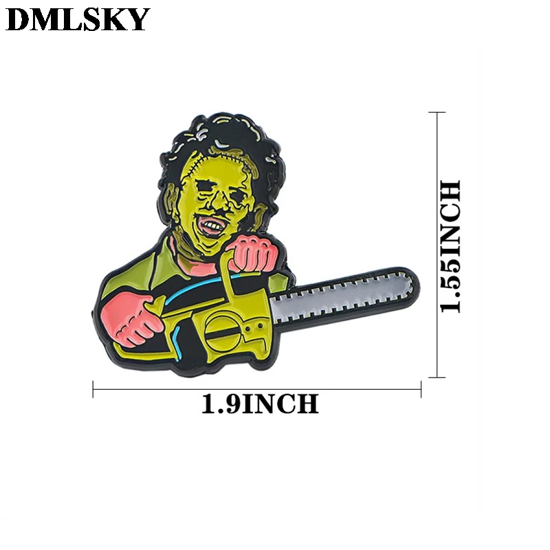 DMLSKY креативная Металлическая Булавка в стиле ужасов, подарки на Хэллоуин, булавка в виде мультяшного Джейсона воорхея, булавка Фредди Крюгера, заколки для галстука, значок на шляпу, M3998