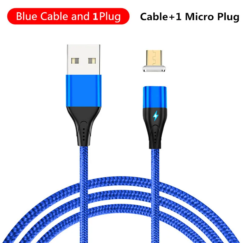 AIREACH, магнитный usb-кабель для быстрой зарядки, кабель USB type C, Магнитный зарядный кабель Micro usb для зарядки и передачи данных, кабель USB для мобильного телефона - Цвет: Cable for 1Plug