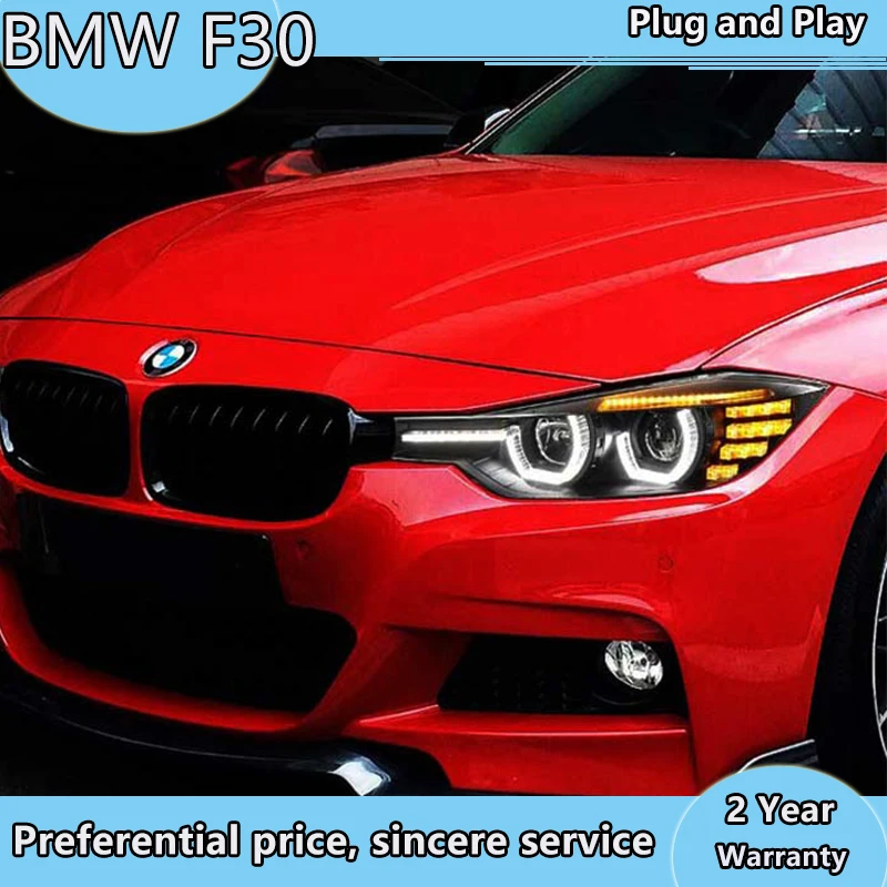 

Car Styling XENON Head Lamp for BMW 3 SERIES F30 F35 Headlights LED Head lamp angel eye headlight BI XENON front accesspories