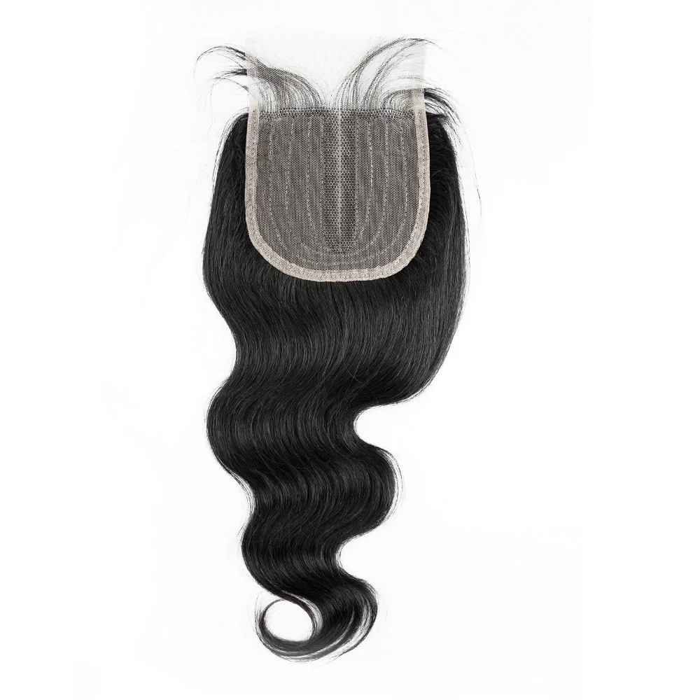 Ms Love-extensiones de pelo brasileñas con encaje de malla, accesorio capilar transparente de 4x1 pulgadas con cierre de encaje y solo cuerpo ondulado, P4/27
