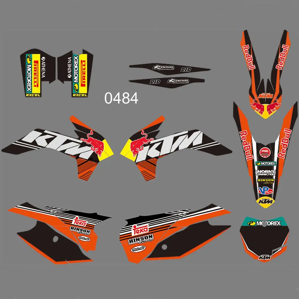 

Bull Full Graphics Decals Stickers Custom Number Name Glossy Stickers FOR KTM 125 150 200 250 300 350 450F SX XC 2013 2014