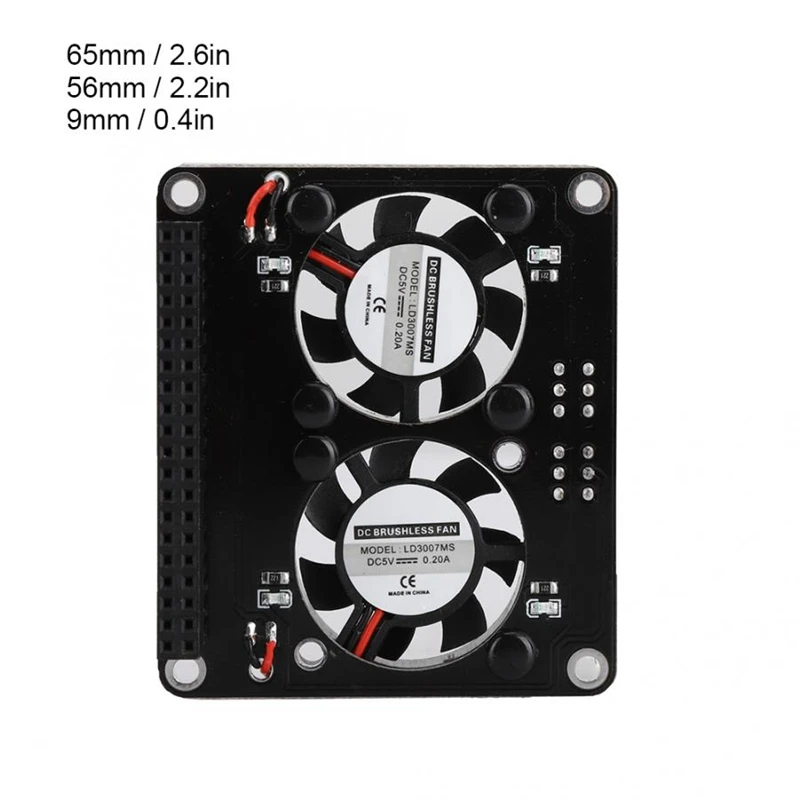 Мини двойной вентилятор охлаждения с GPIO удлинительной платой для Raspberry Pie 4B/3B +/3B/3A