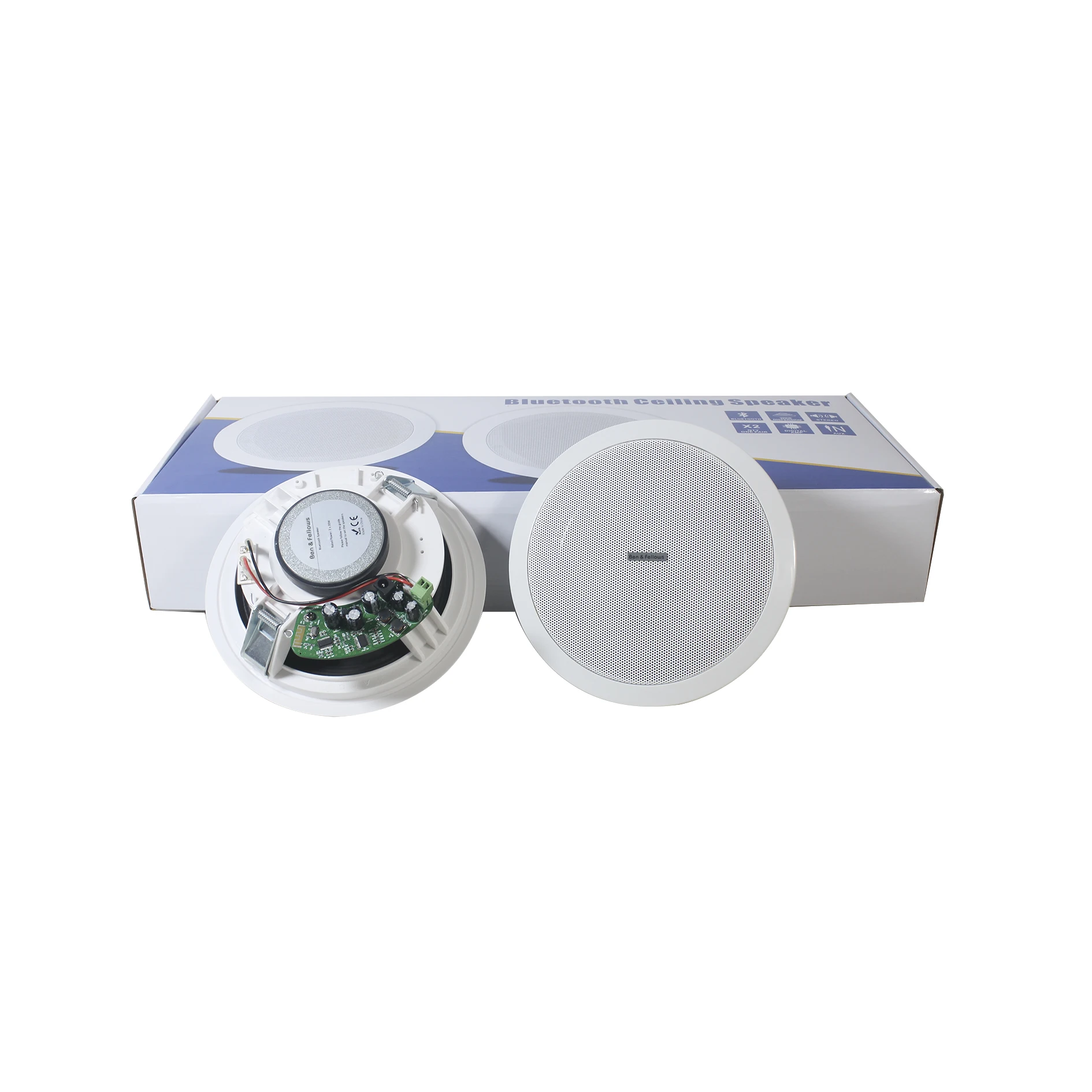 

Ben &Fellows 6 Inch Bluetooth Ceiling Speaker ABS Full Range Fast Installation Wireless Inceiling for home audio system