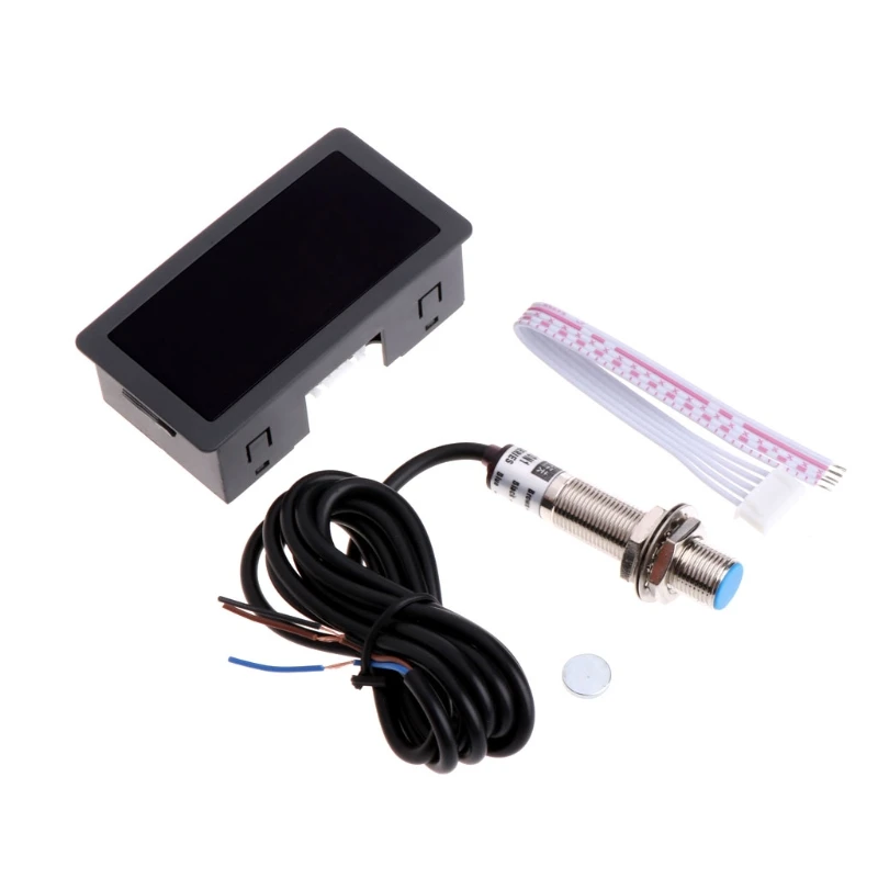 

4 Digital LED Tachometer RPM Speed Meter+Proximity Switch Sensor NPN 12V 9999RPM
