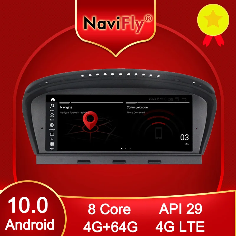 NaviFly 4 ГБ Android 10 0 IPS экран Автомобильный мультимедийный плеер для BMW 5 серии E60 E61 E63 E64