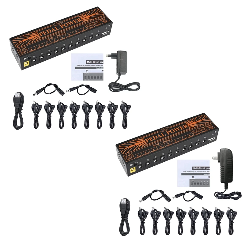 

Multi-Circuit Guitar Pedal Power Supply 10 Isolated Output Power Tuner Short Circuit /Overcurrent Protection Guitar Effect Power