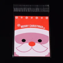 

95PCS Rectangle OPP Cellophane Bags with Christmas Santa Claus Red 13x8cm Unilateral Thickness: 0.035mm Inner Measure: 10x8cm
