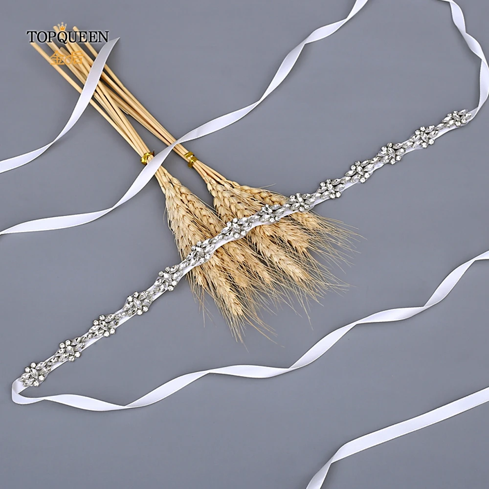 

TOPQUEEN S333 Wedding woman belt Belt for wedding dress Woman's party belt For evening dress evening gown Belt with rhinestones