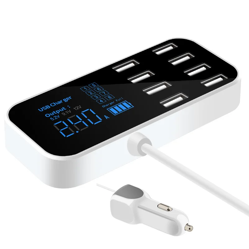 

8 Ports Quick Charger 40W Led Display USB Charge Adapter Phone Tablet Fast Charger For iphone xiaomi huawei samsung fast charing