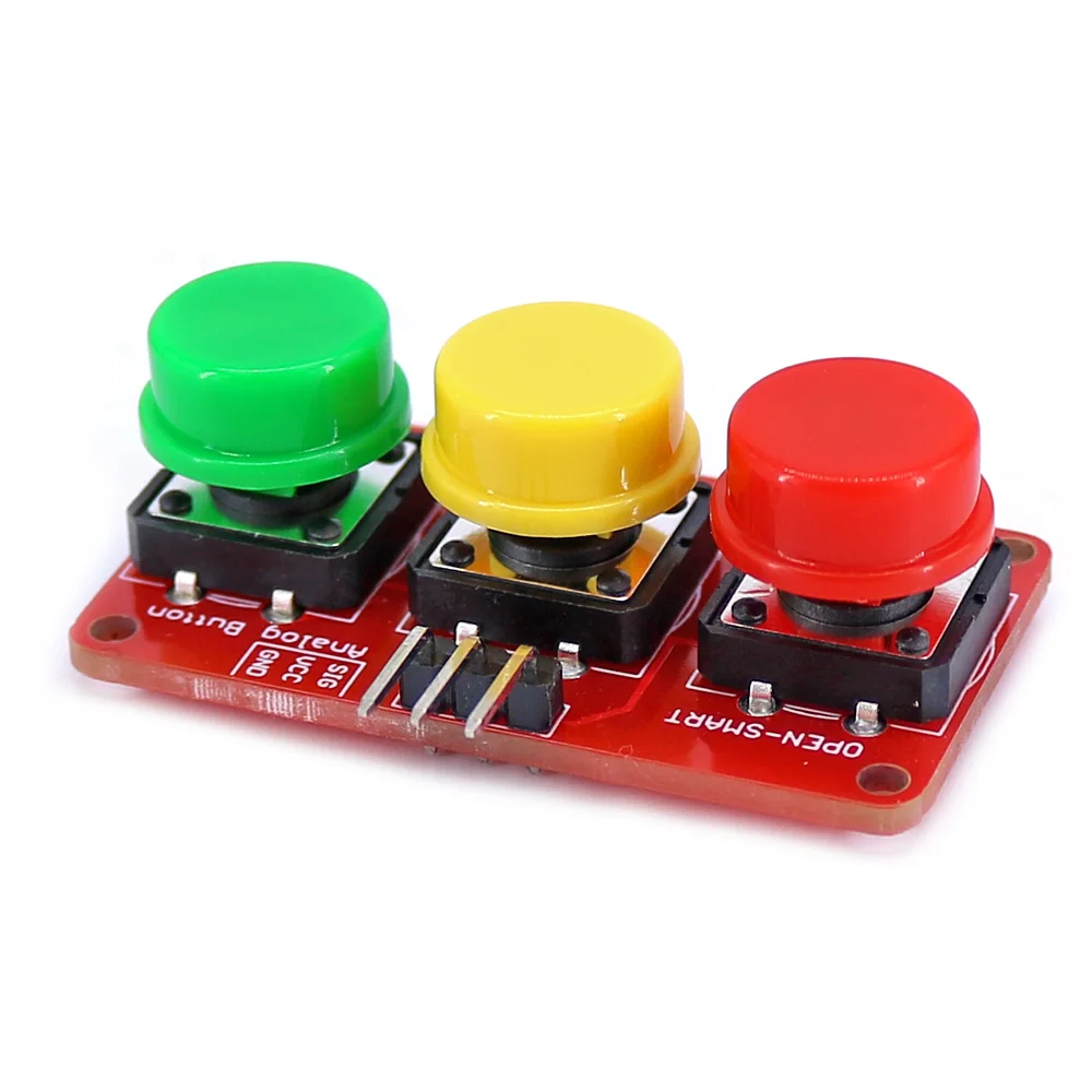 OPEN-SMART 3 Channel Colorful Big Key Analog Button Sensor Module 3-CH ...