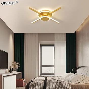 

Modern LED Chandelier Lighting For Study Living Room Bedroom Iron Gold Lamp Indoor Mounted Lights AC85-265V Luminaire Lampara