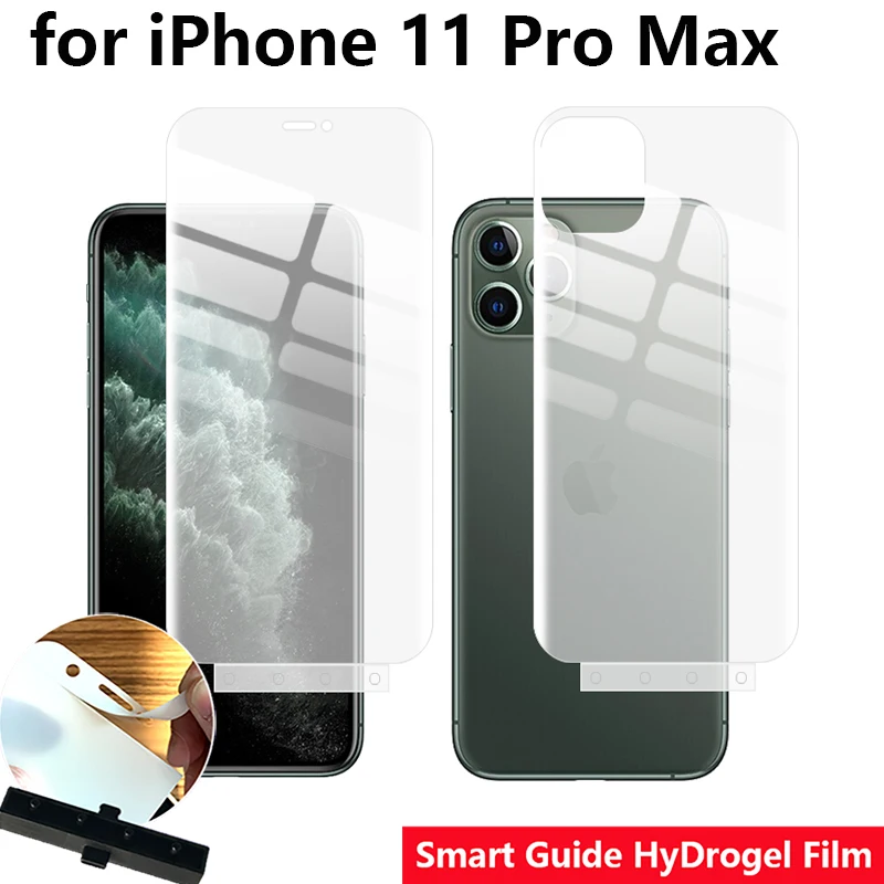 

HOLAZING Smart Guide Tool Soft AUTO Fixed Hydrogel Film Full Screen Protector for iPhone 11 Pro Max 6.5" Optional Front & Back