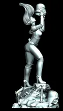 

1/24 75mm 1/18 100mm Resin Model Kits Space Female Warrior Soldier Figure Unpainted No Color