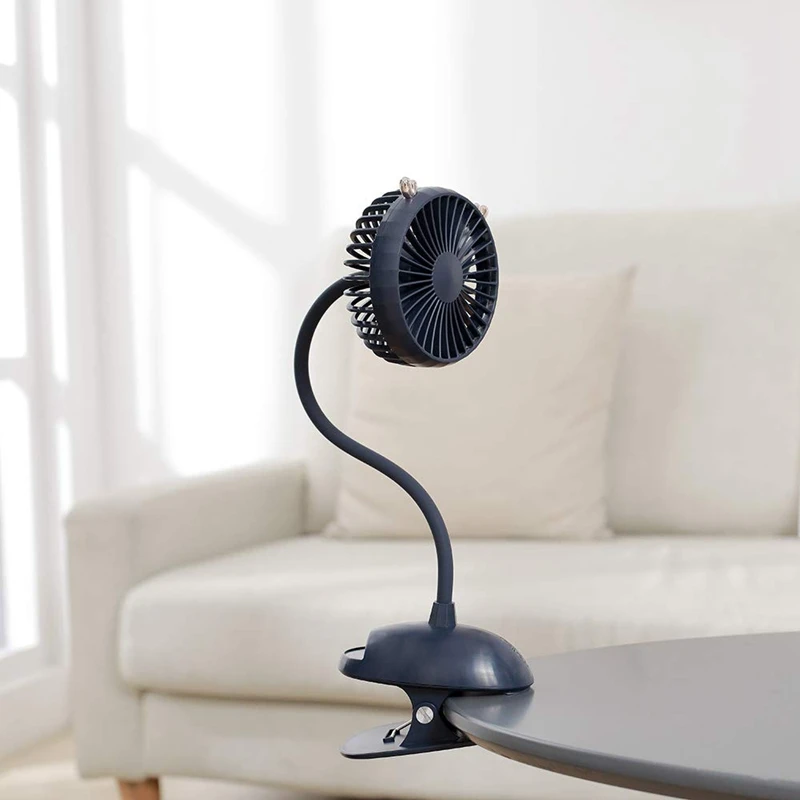 

Adjustable Clip Fan, Flexible Neck USB Fan, Battery Operated Portable Desk Fan for Stroller, Desktop, Home, Office, Outdoor, Ind