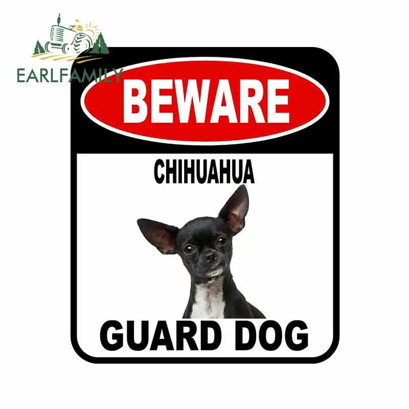 Earlfamily 13cm X 11cm Beware Chihuahua Guard Dog Car Sticker Earlfamily 13cm X 11cm Beware Chihuahua