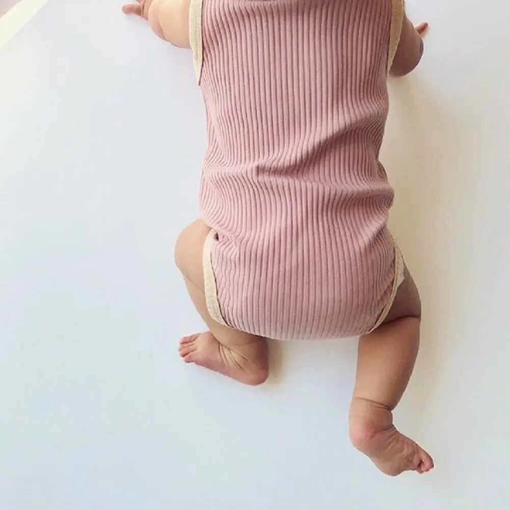 Коллекция года, вязаный детский комбинезон, Одежда для новорожденных комбинезон без рукавов для мальчиков и девочек, Летний комбинезон, цельнокроеный наряд мягкий хлопок, для детей возрастом от 3 до 24 месяцев