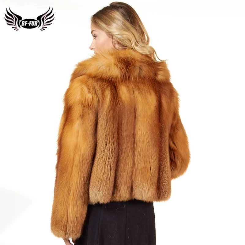 BFFUR натуральное меховое пальто натуральный Лисий мех Женская куртка Полный Пелт роскошный наряд женский парк с натуральным лисьим мехом