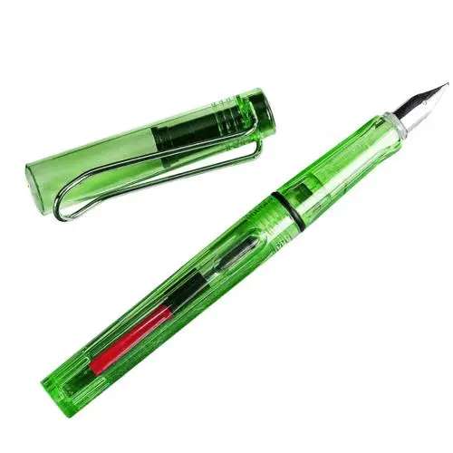 Студенческая авторучка для каллиграфии, ручка для гладкого письма, дополнительный тонкий наконечник, рождественский подарок, школьный офисный подарок - Цвет: Transparent Green