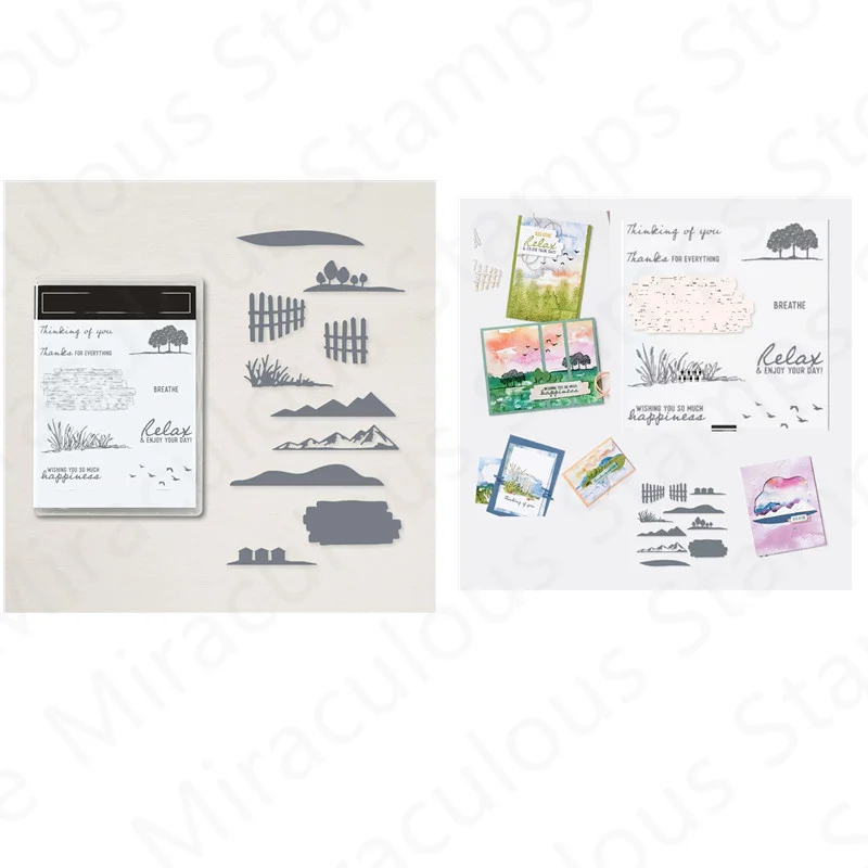

HORIZONS Pattern Metal Cutting Dies and Stamps For Making Word Greeting Card Decoration Art Scrapbooking Crafts 2022 New Arrival