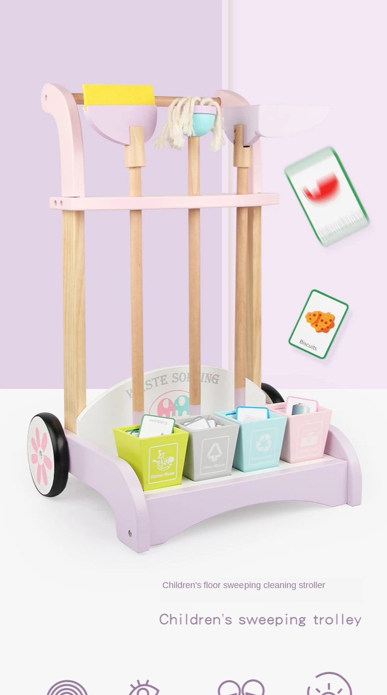 wooden cleaning set toy