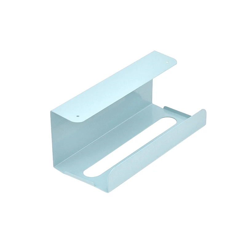 Bathroom Kitchen Paper Towel Rack Free Punch Wrought Iron Paper Holder Household Napkin Creative Rack Cabinet Door Napkin Holder - Цвет: BL