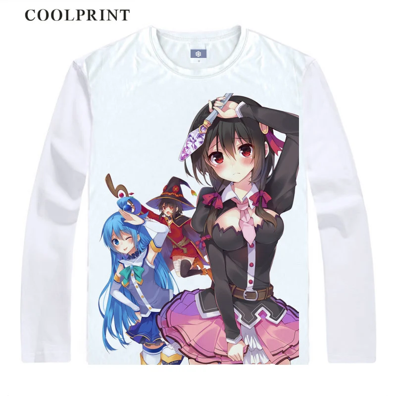 Style 2 Kono Subarashii Sekai ni Shukufuku wo Konosuba футболка Аква мегумин футболка аниме цифровая Винтажная футболка с длинными рукавами и принтом - Цвет: Style 2