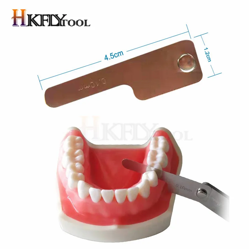 Dental Interproximal Reduction Gauge Measure Tooth Gap Stainless Steel Reciprocating Feeler Gauge Measuring Caliper