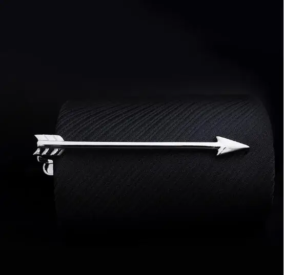 Silver Arrow 20 шт. медный зажим для галстука, музыкальные ноты/курительная трубка/автомобиль/гитара/Крючок для рыбы/перо/Пуля зажим для галстука, булавки для галстука, мужские ювелирные изделия, смешанный заказ - Окраска металла: Silver Arrow