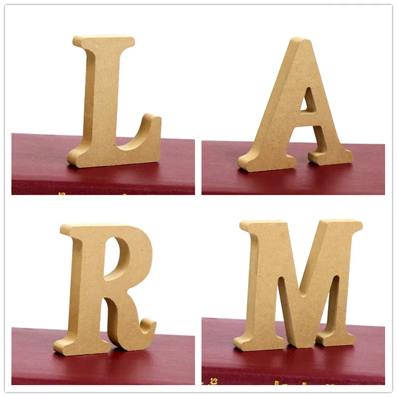 Collocation DIY Wooden Alphabet Letter Personalised Ornament Name Design for Wedding Birthday Party Home Decoration Craft Gift