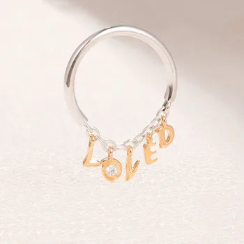 

Authentic 925 Sterling Silver Pan Ring Creative Love Classic Love Script Ring For Women Wedding Party Gift Fashion Jewelry