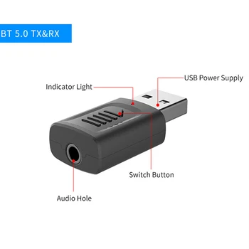 

Bluetooth 5.0 Audio Receiver Transmitter 4 In 1 USB Adapter Mini 3.5mm Bluetooth AUX USB Stereo Wireless Dongle For TV PC Car