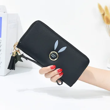 

Womens Wallets and Purses Zipper Long Ladies PU Leather Wallet Money Clip Small Fresh Wallet Multifunctional Clutch