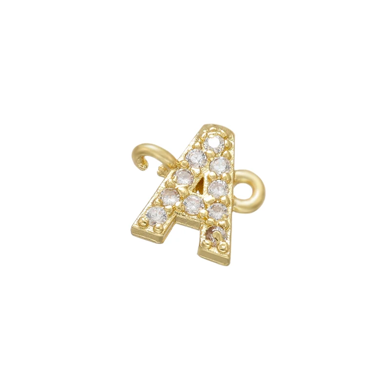 ZHUKOU 8x10mm gold color 26 letter connector for DIY handmade Bracelet Jewelry making accessories Supplies wholesale VS461