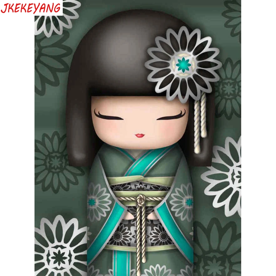 5D DIY square/round Diamond Painting Japanese doll Cross Stitch Embroidery Pattern Rhinestone J2373 | Дом и сад