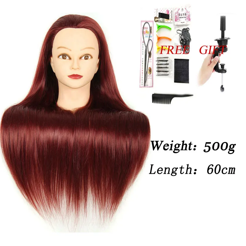 

Missqueen Mannequin Head Colorful Synthetic Fiber Hair with Hairdressing Cosmetology Salon Model Training Head with Stand