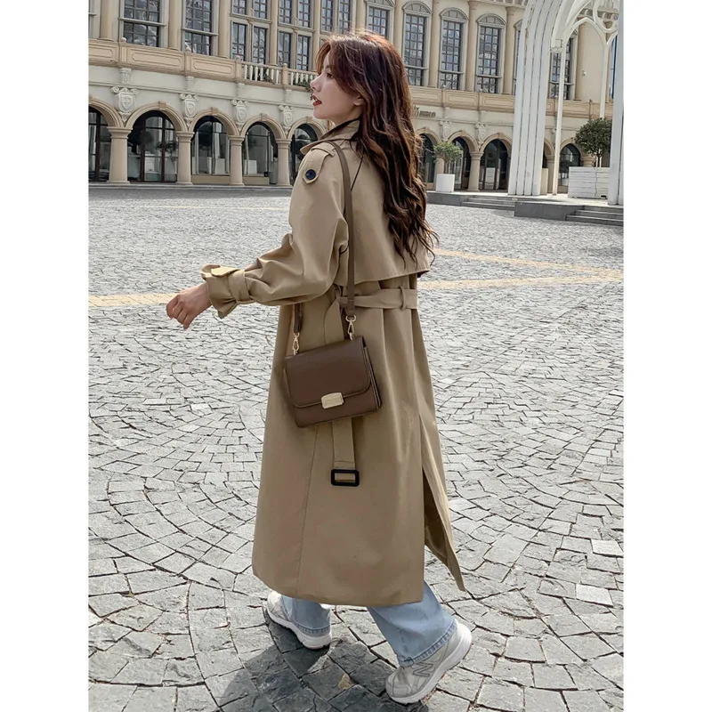 Long Trench Coat For Women 2020 Autumn Over Knee