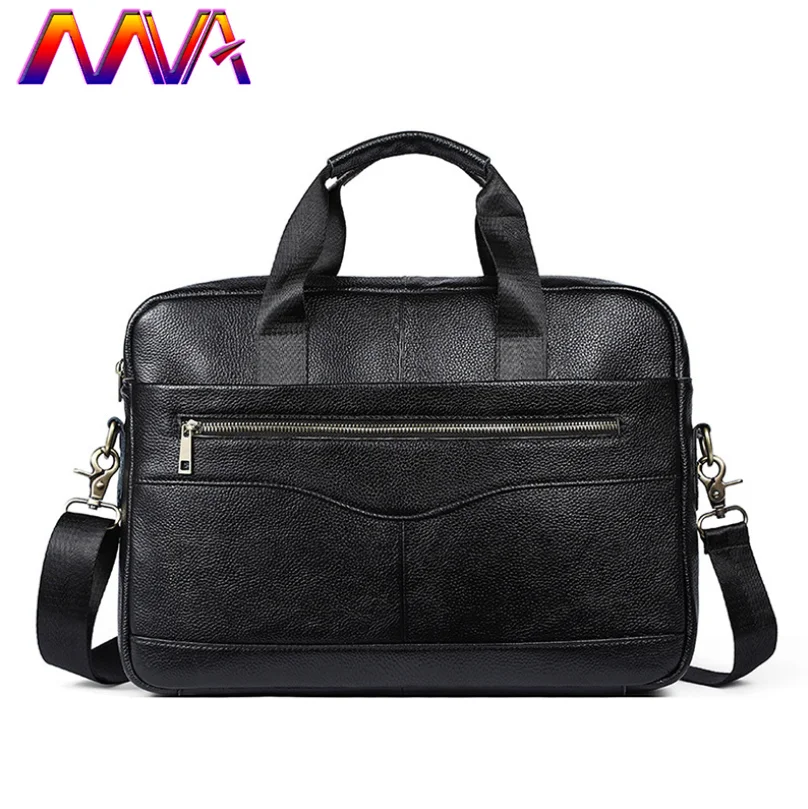 

MVA Soft Leather Men`s Briefcase Hot Selling Casual Men Leather Handbag Women Briefcase Genuine Leather Men Shoulder Bag
