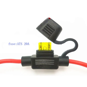 Toma de enchufe de encendedor de coche para 12v/24v, con cable de 30A y fusible en línea de 20A 2