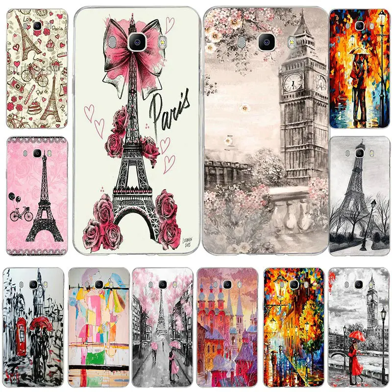 London Paris New York Lover Autumn Soft TPU Transparent Phone Cases For Samsung Galaxy A3 A5 A7 J1 J2 J3 J5 J7 2015 2016 2017 | Мобильные